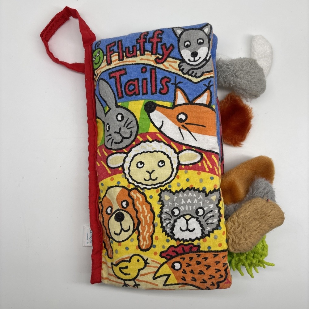 Jellycat Fluffy Tails Soft Sensory Baby Book Colorful Animal Tail Anne Wilkinson